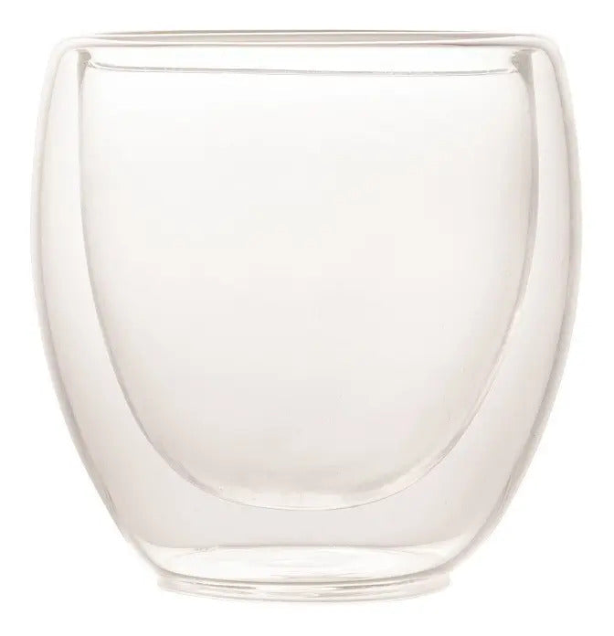 2 Copos Café Parede Dupla Borossilicato 70ml Lyor Transparente