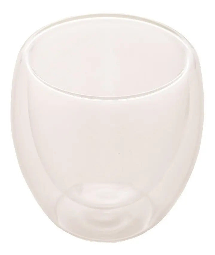 2 Copos Café Parede Dupla Borossilicato 70ml Lyor Transparente